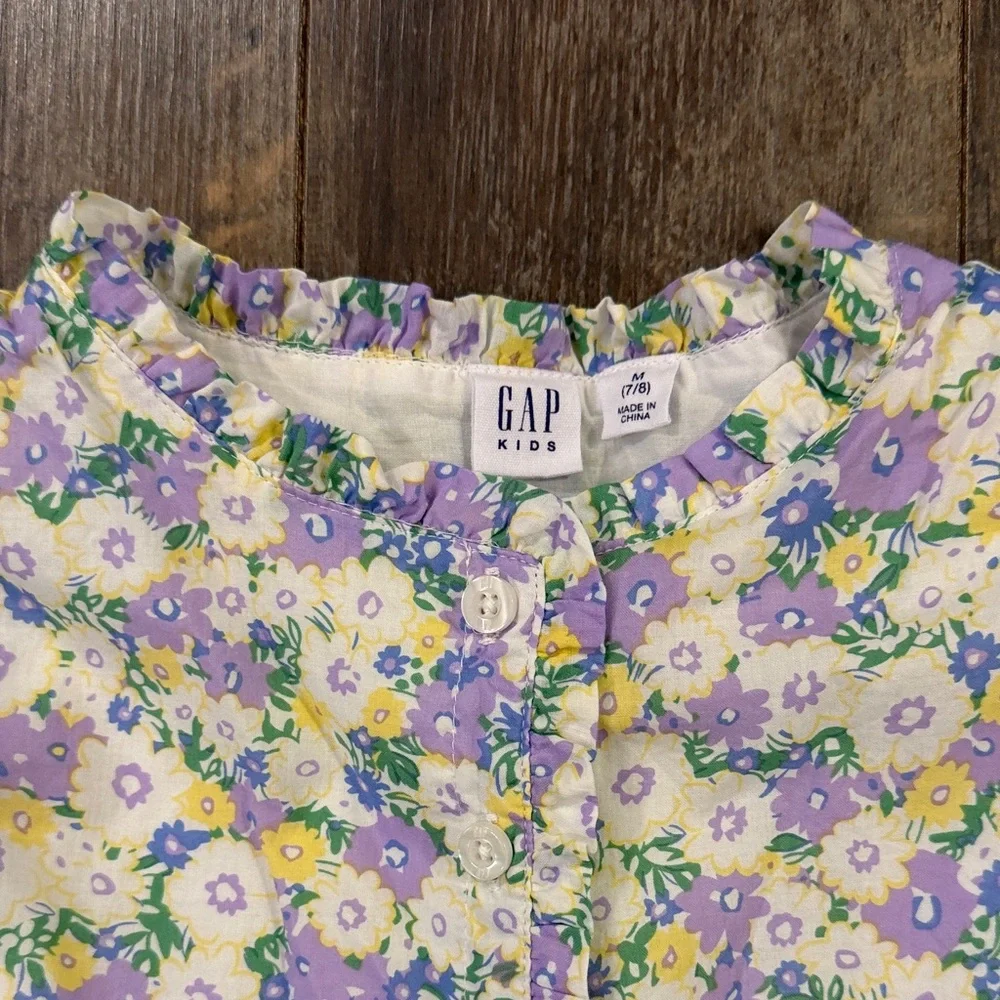 GAP Kids Floral Dress in Yellow and Purple